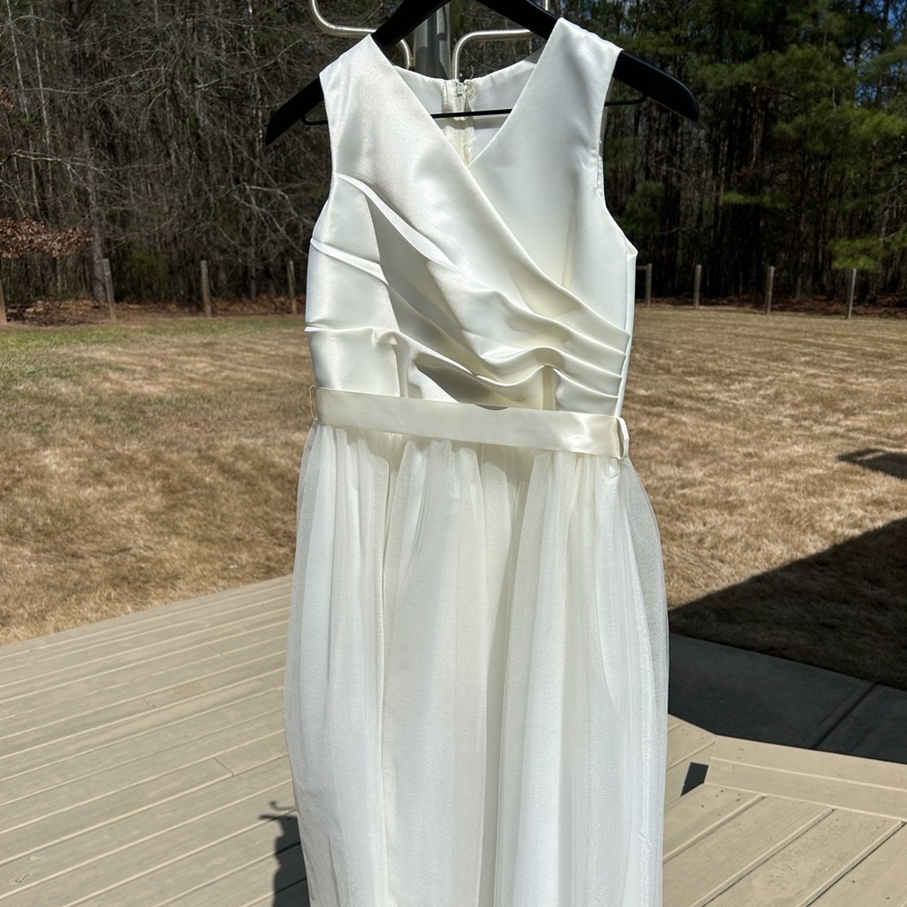 Kiki Kids 14 flower girl wedding dress - Ivory with removable satin bow